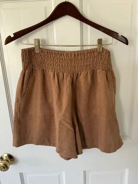 Terra. Cotta ladies linen shorts